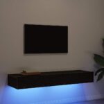 Meubles TV avec éclairage LED 2 pièces Chêne noir 60 x 35 x 15,5 cm