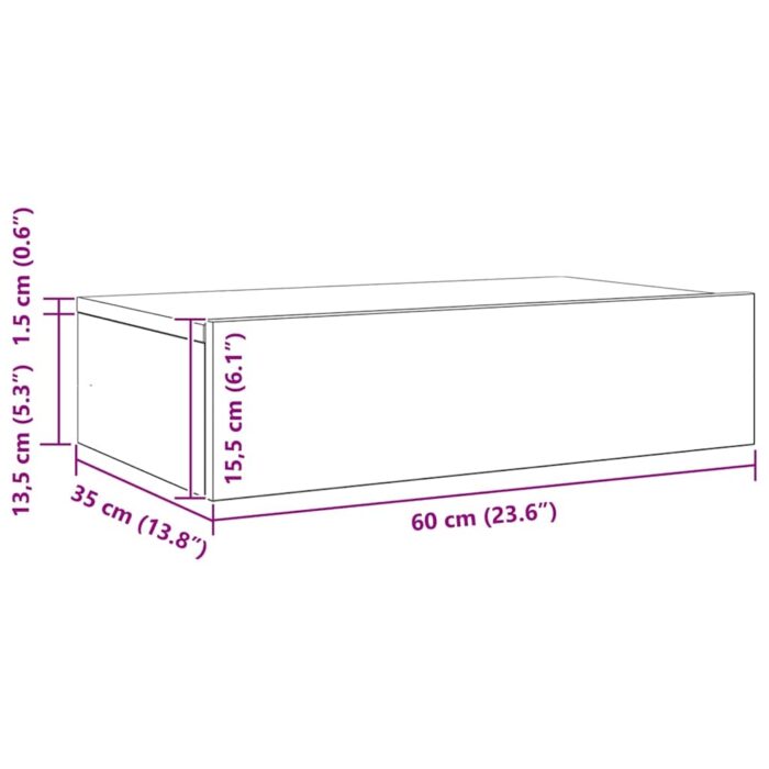 Meubles TV avec éclairage LED 2 pièces Chêne noir 60 x 35 x 15,5 cm – Image 12