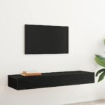 Meubles TV avec éclairage LED 2 pièces Chêne noir 60 x 35 x 15,5 cm – Image 2
