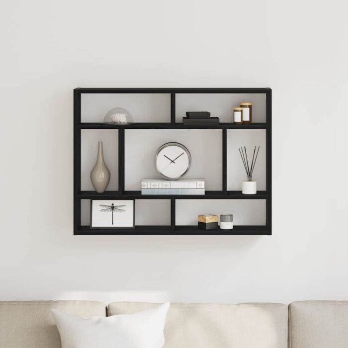 Étagère murale Chêne noir 75x16x55 cm Bois d'ingénierie – Image 1