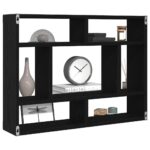 Étagère murale Chêne noir 75x16x55 cm Bois d'ingénierie – Image 2