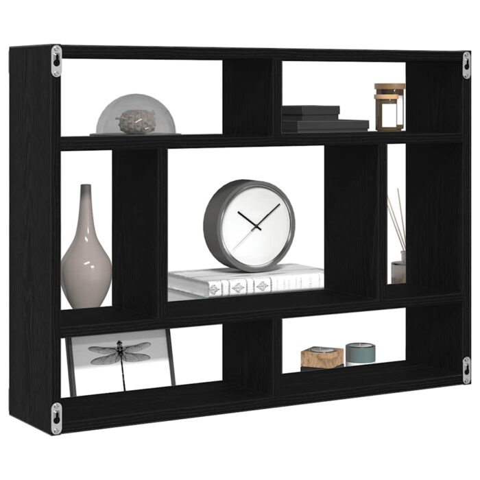 Étagère murale Chêne noir 75x16x55 cm Bois d'ingénierie – Image 2