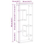 Étagère murale en bois ancien 36 x 16 x 90 cm Bois d'ingénierie – Image 9