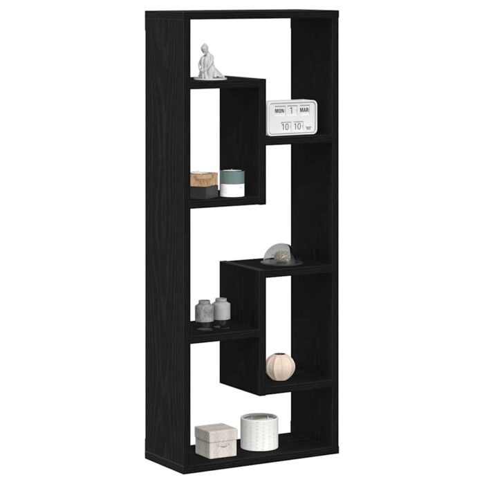 Étagère murale en chêne noir 36 x 16 x 90 cm, bois d'ingénierie – Image 2
