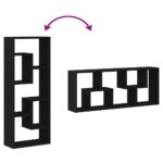 Étagère murale en chêne noir 36 x 16 x 90 cm, bois d'ingénierie – Image 5