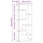 Étagère murale en chêne noir 36 x 16 x 90 cm, bois d'ingénierie – Image 9