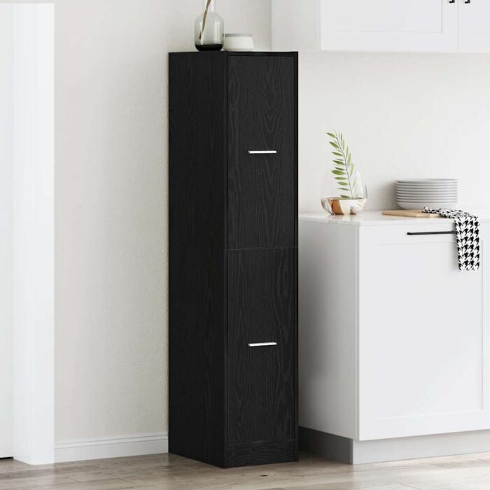 Armoire d'apothicaire Chêne noir 30x41x144,5 cm Bois d'ingénierie – Image 1