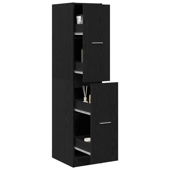 Armoire d'apothicaire Chêne noir 30x41x144,5 cm Bois d'ingénierie – Image 2