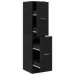 Armoire d'apothicaire Chêne noir 30x41x144,5 cm Bois d'ingénierie – Image 3