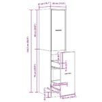 Armoire d'apothicaire Chêne noir 30x41x144,5 cm Bois d'ingénierie – Image 9