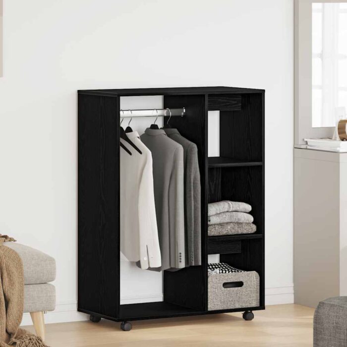 Armoire en chêne noir 80x40x110 cm Bois d'ingénierie – Image 1
