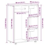 Armoire en chêne noir 80x40x110 cm Bois d'ingénierie – Image 8