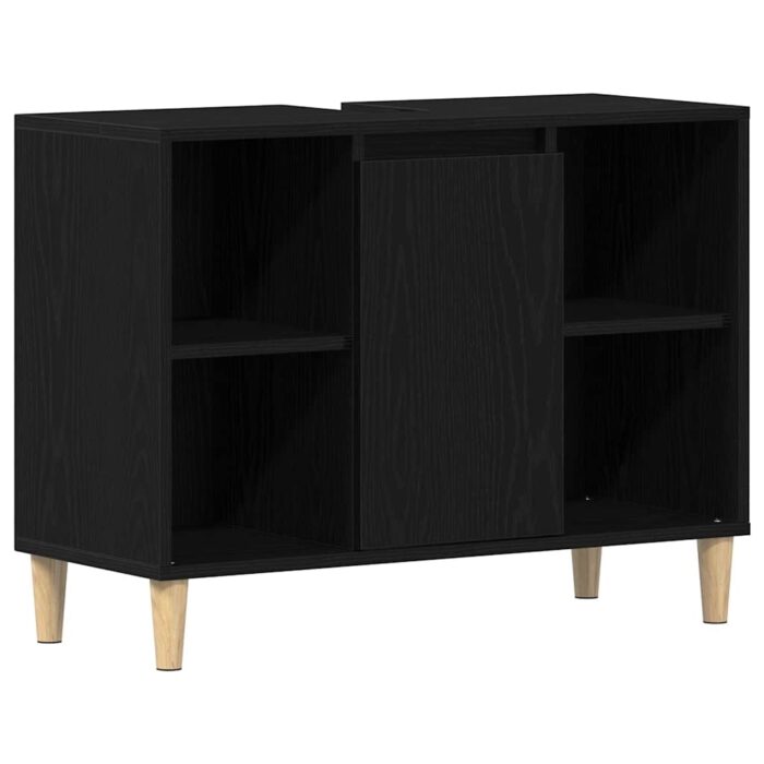 Meuble sous-évier Chêne noir 80x33x60 cm Bois d'ingénierie – Image 3