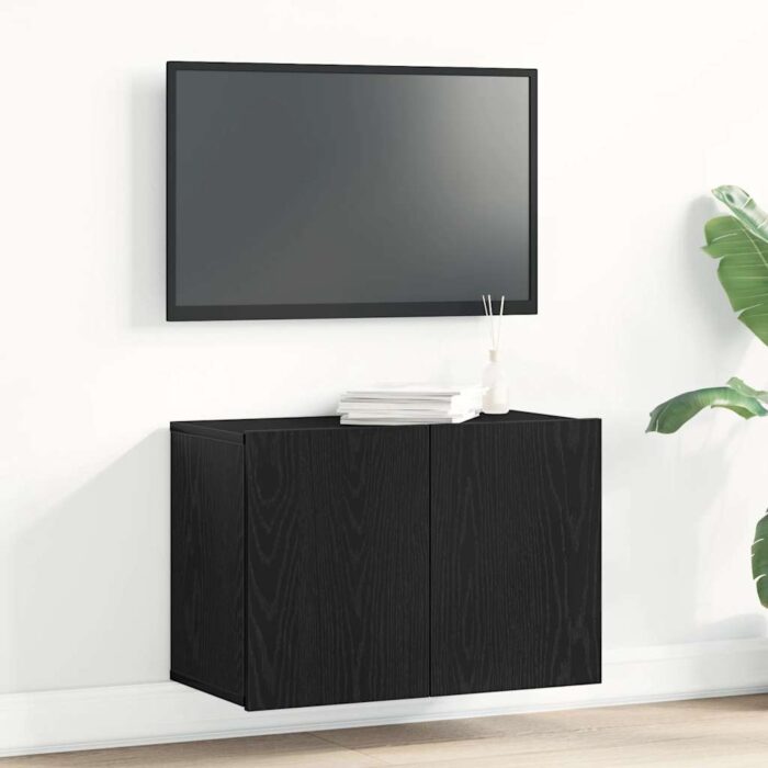 Meuble TV Chêne noir 60x30x41 cm Bois d'ingénierie – Image 1