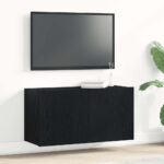 Meuble TV Chêne noir 80x30x41 cm Bois d'ingénierie