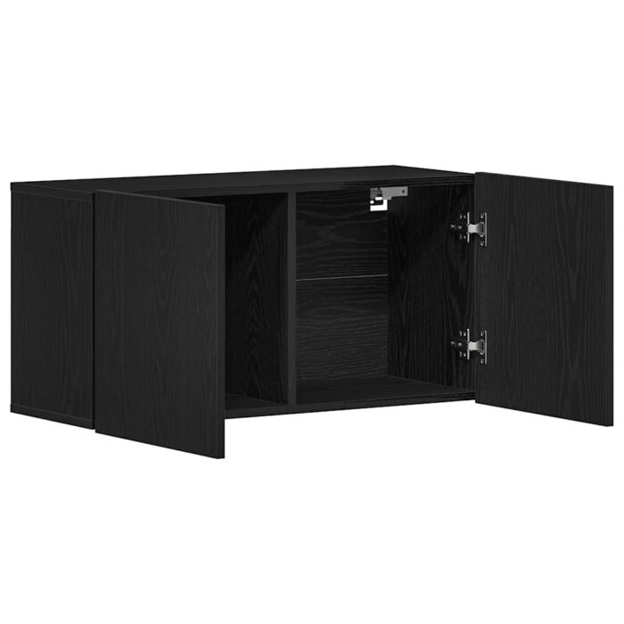 Meuble TV Chêne noir 80x30x41 cm Bois d'ingénierie – Image 3