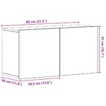 Meuble TV Chêne noir 80x30x41 cm Bois d'ingénierie – Image 9