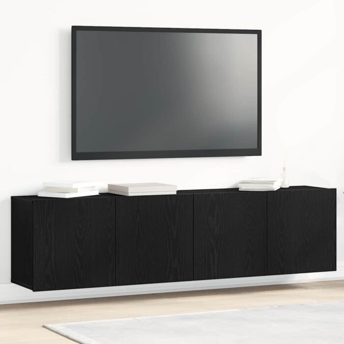 Meubles TV 2 pièces Chêne noir 160 x 30 x 41 cm Bois d'ingénierie – Image 1