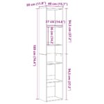 Bibliothèque Chêne noir 40x30x189 cm Bois d'ingénierie – Image 7