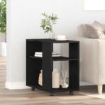 Table d'appoint en chêne noir 70 x 35 x 60 cm Bois d'ingénierie