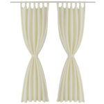 2 pcs Rideau à Passant Micro Satin Crème 140 x 225 cm – Image 2