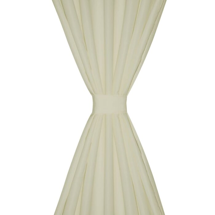 2 pcs Rideau à Passant Micro Satin Crème 140 x 225 cm – Image 3