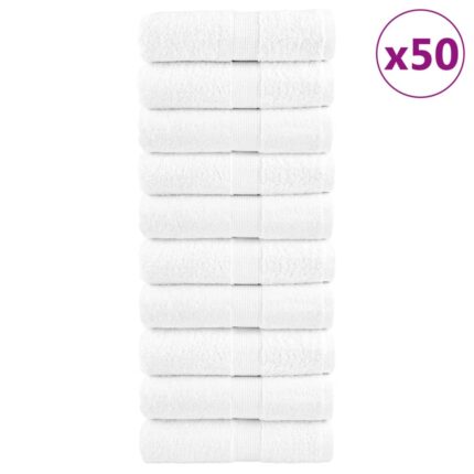 Gants de toilette de qualité supérieure SOLUND 50 pcs blanc