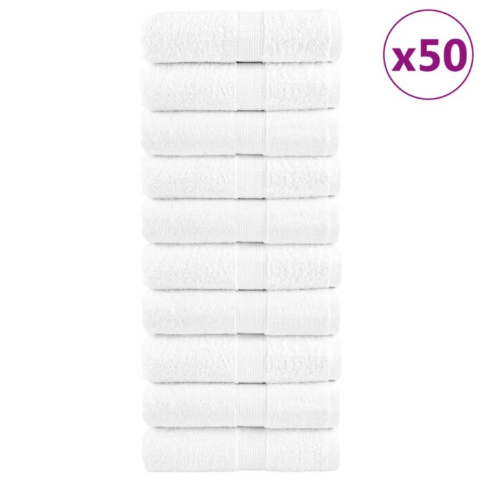 Gants de toilette de qualité supérieure SOLUND 50 pcs blanc – Image 1