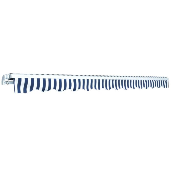 Auvent pliable manuel 450 cm Bleu/blanc – Image 3