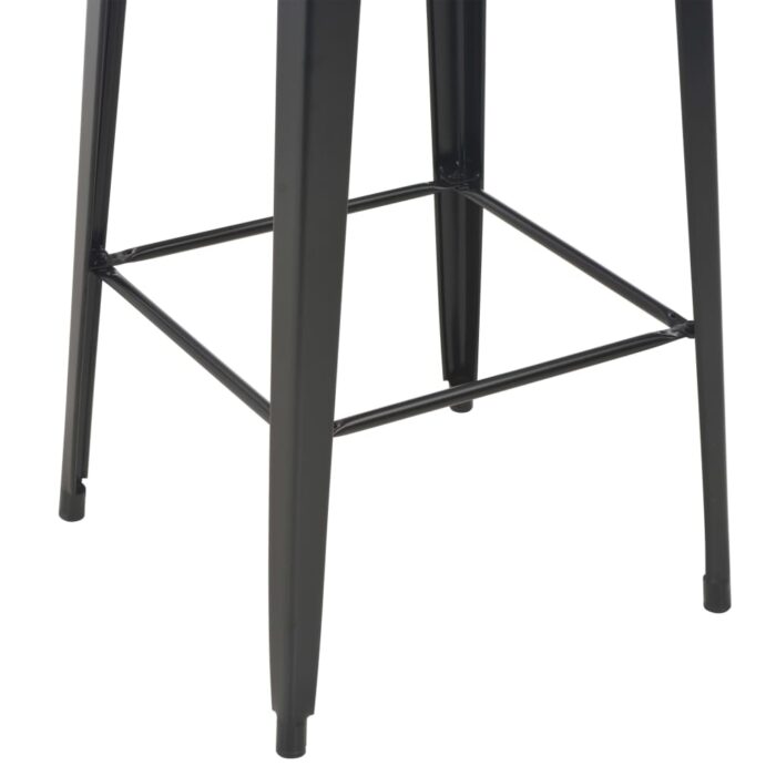Mobilier de bar 3 pcs Acier Noir – Image 6