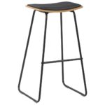 Mobilier de bar 3 pcs Acier Noir – Image 8