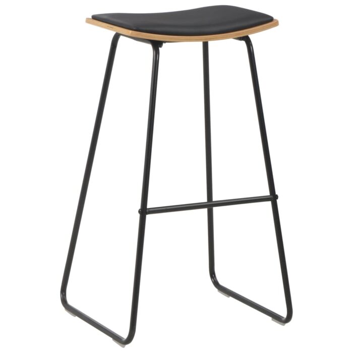 Mobilier de bar 3 pcs Acier Noir – Image 8