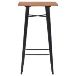 Mobilier de bar 3 pcs Acier Marron Noir – Image 3