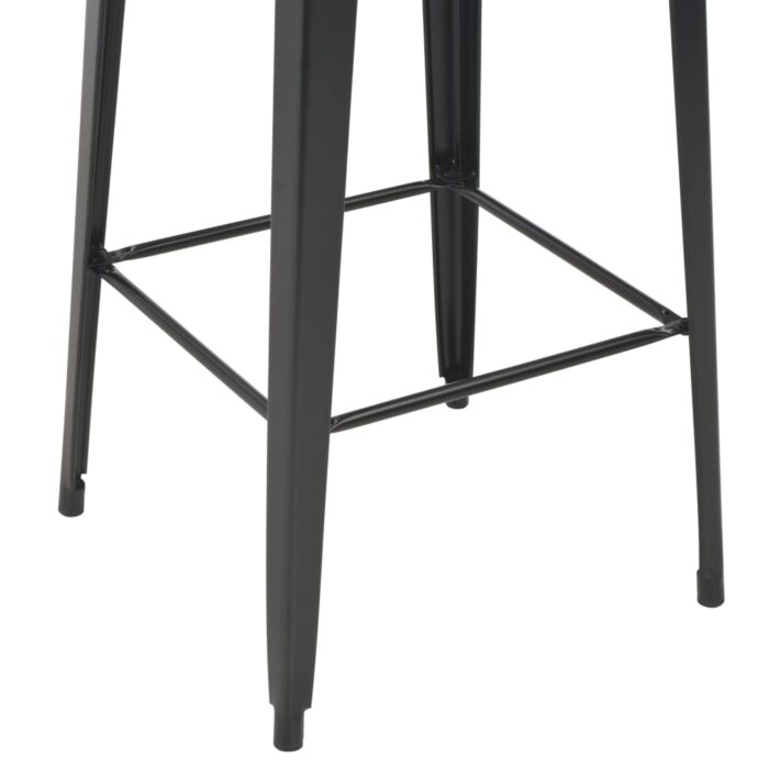 Mobilier de bar 3 pcs Acier Marron Noir – Image 6