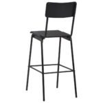 Mobilier de bar 3 pcs Acier Noir – Image 11