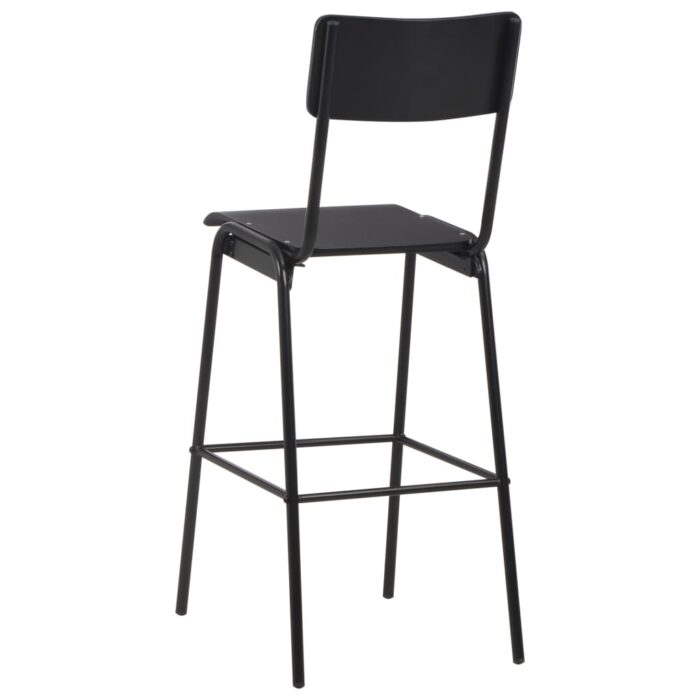 Mobilier de bar 3 pcs Acier Noir – Image 11