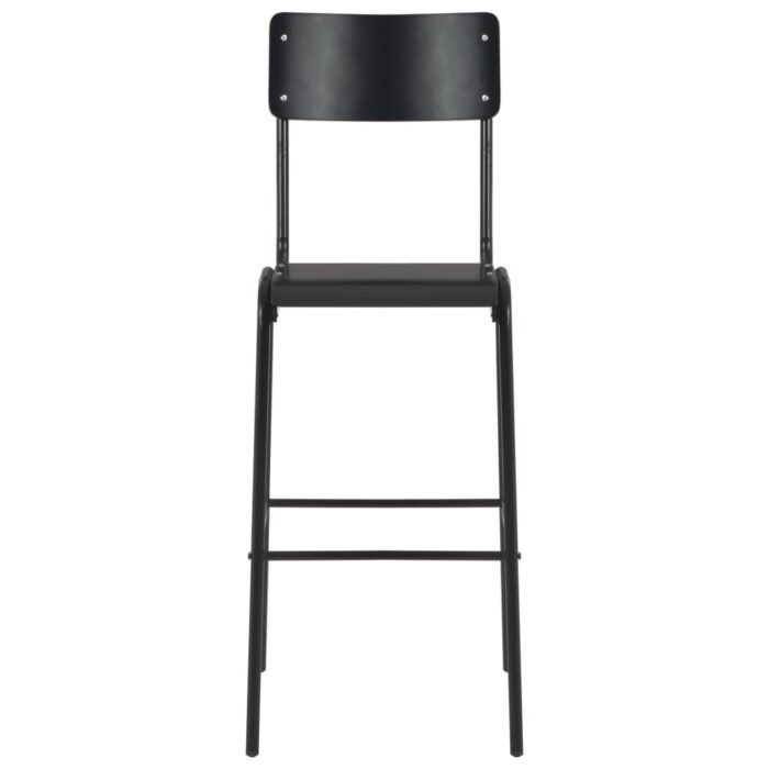 Mobilier de bar 3 pcs Acier Noir – Image 8