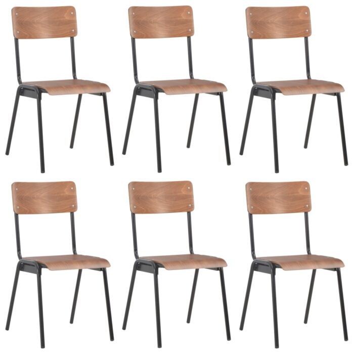 VID278798_1.jpg Chaises à manger lot de 6 marron Contreplaqué – Image 1