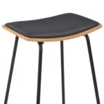 Tabourets de bar lot de 2 noir similicuir – Image 5