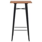 Table de bar Noir 60x60x108 cm Pinède et acier – Image 2