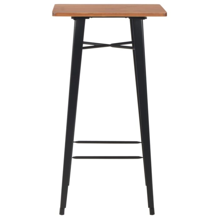 Table de bar Noir 60x60x108 cm Pinède et acier – Image 2