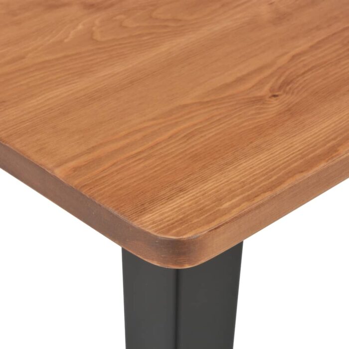 Table de bar Noir 60x60x108 cm Pinède et acier – Image 3