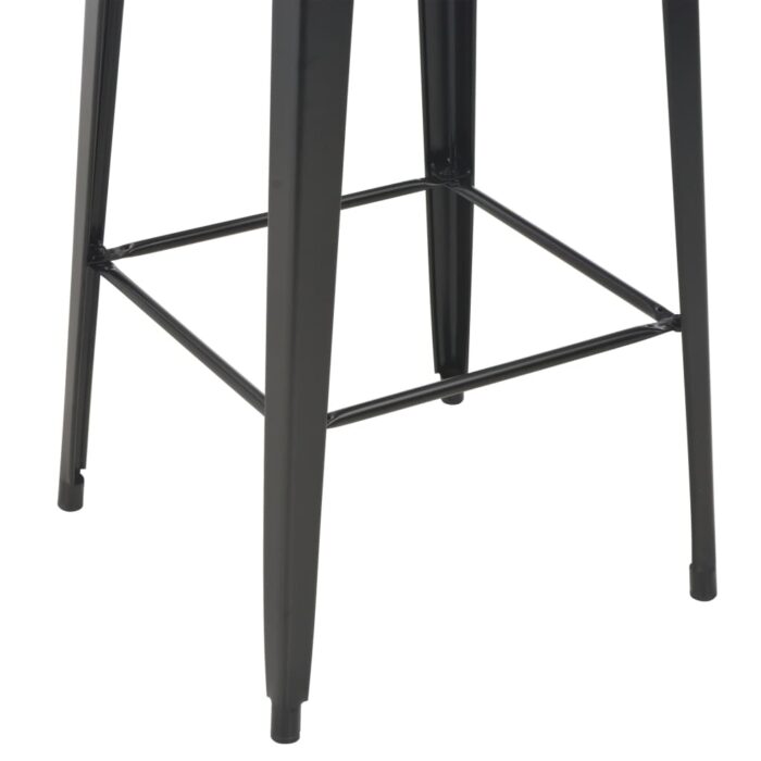Table de bar Noir 60x60x108 cm Pinède et acier – Image 5