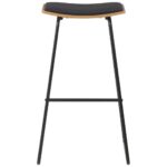 Tabourets de bar lot de 6 noir similicuir – Image 3