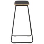 Tabourets de bar lot de 6 noir similicuir – Image 4