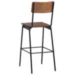 Chaises de bar lot de 4 contreplaqué solide et acier – Image 5