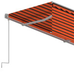 Auvent manuel rétractable avec store 4x3 m Orange et marron – Image 5