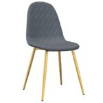 Chaises à manger lot de 6 gris foncé velours – Image 3