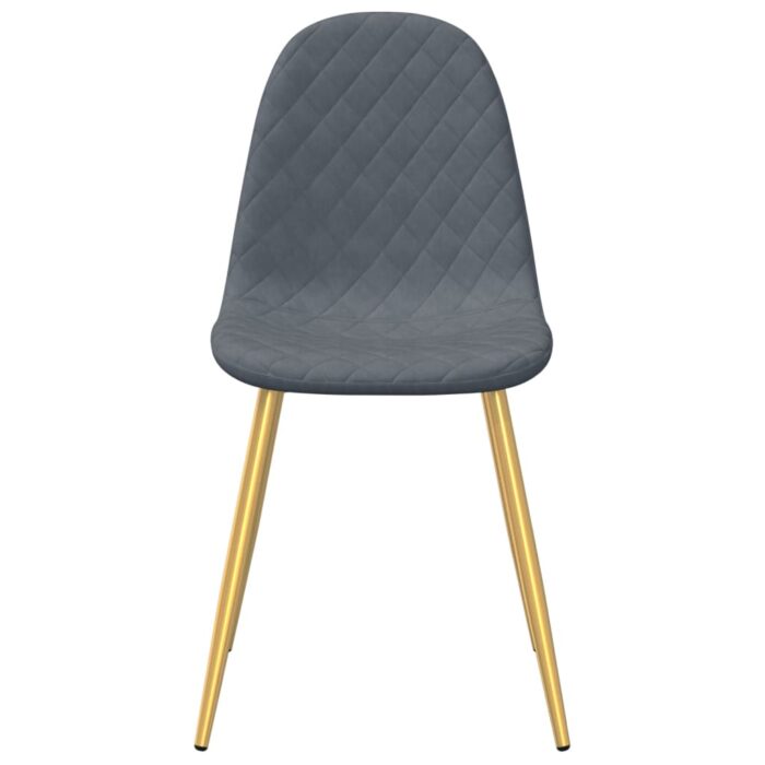 Chaises à manger lot de 6 gris foncé velours – Image 4