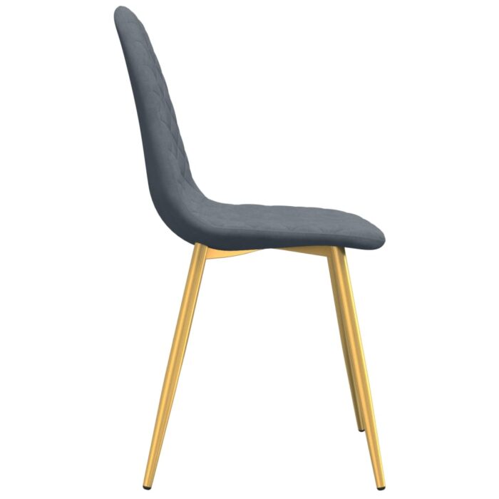 Chaises à manger lot de 6 gris foncé velours – Image 5